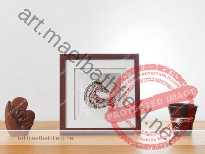 Creation n°122 fine art print 1/30 brown wooden frame 20*20cm